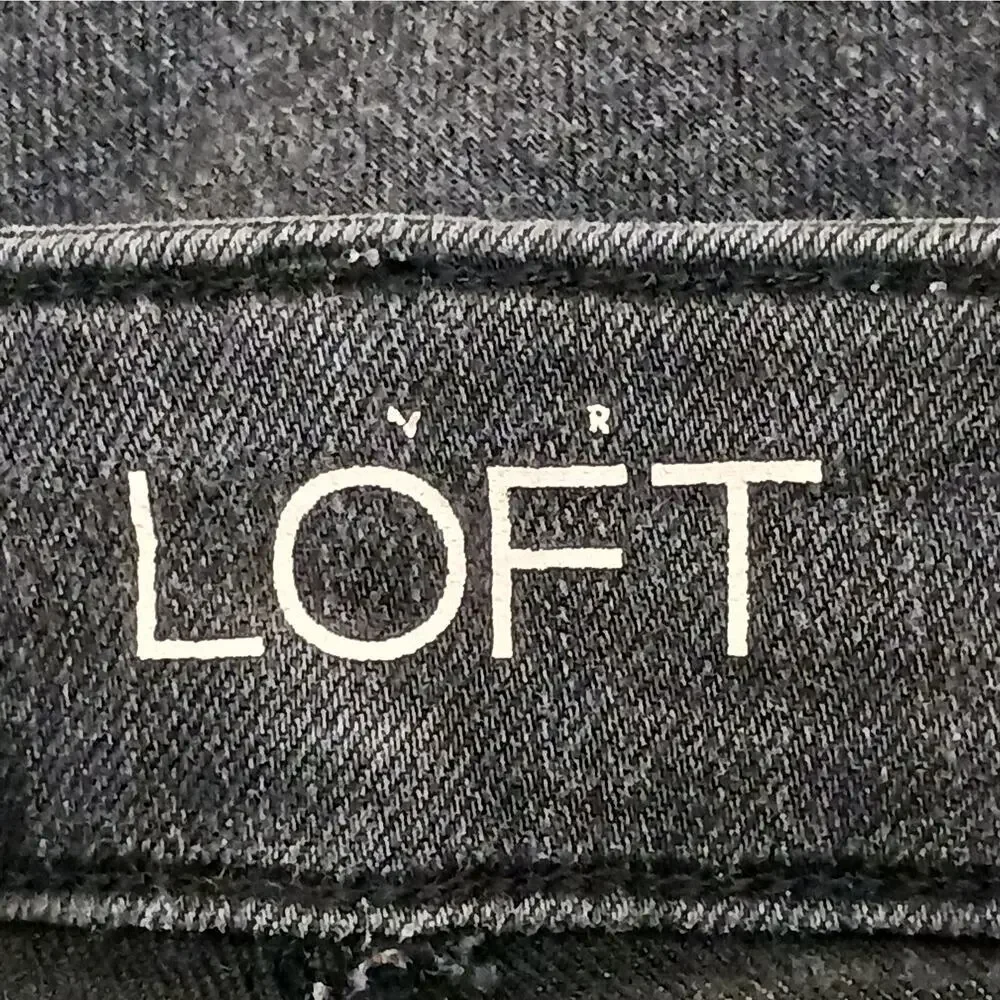 Ann Taylor Loft Curvy Skinny Jeans Womens 4 Black Dark Wash Low Rise Slim - Picture 7 of 12
